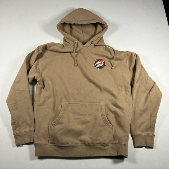 VTG Santa Cruz Skateboards Pullover Hoodie Medium Men’s Tan Butterflies - Picture 2 of 7